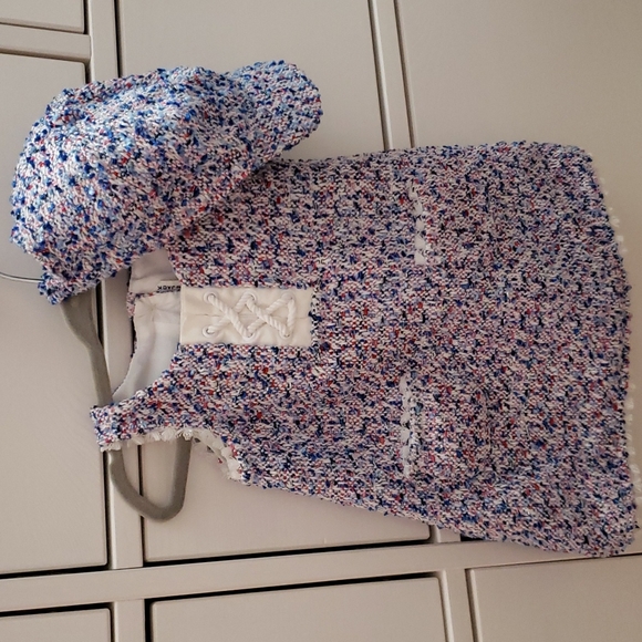 Janie and Jack Blue dress with matching baseball cap. Size 3-6 months. - Picture 2 of 9